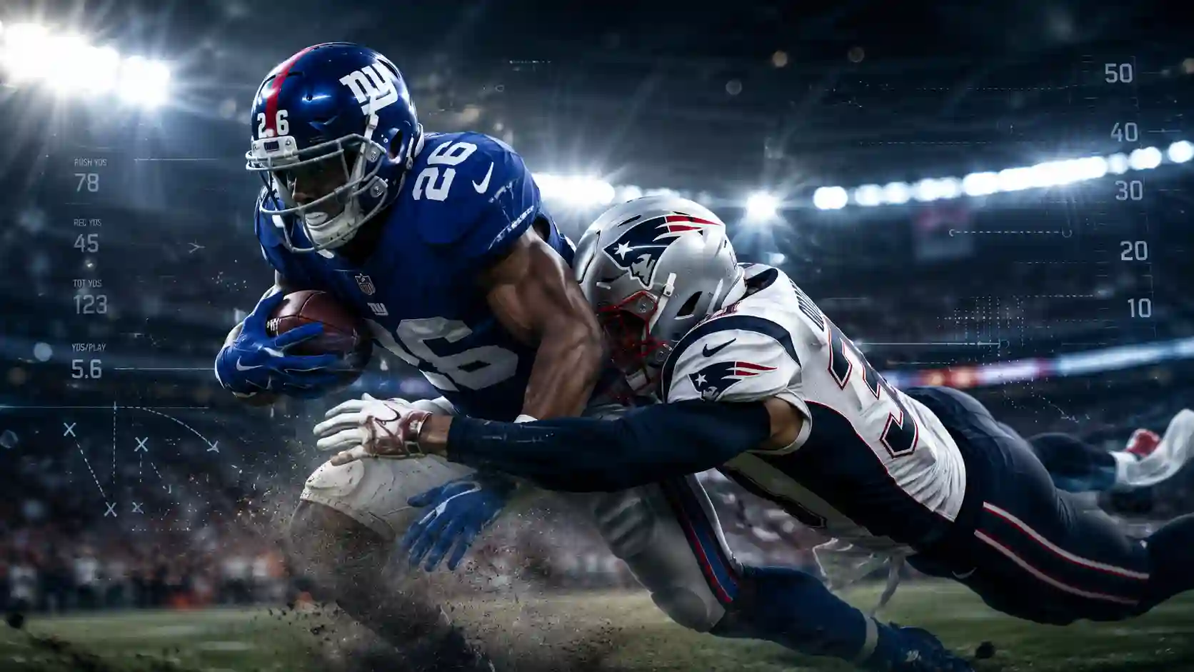 New York Giants vs New England Patriots Match Player Stats​