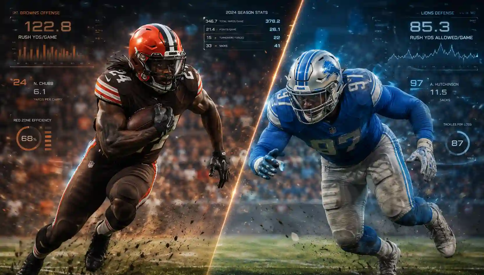 cleveland browns vs detroit lions match player stats