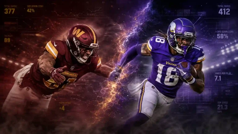 washington commanders vs minnesota vikings match player stats